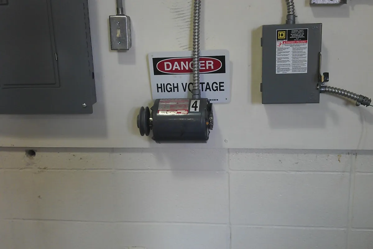 Training panel showing EMT conduit bends and fittings