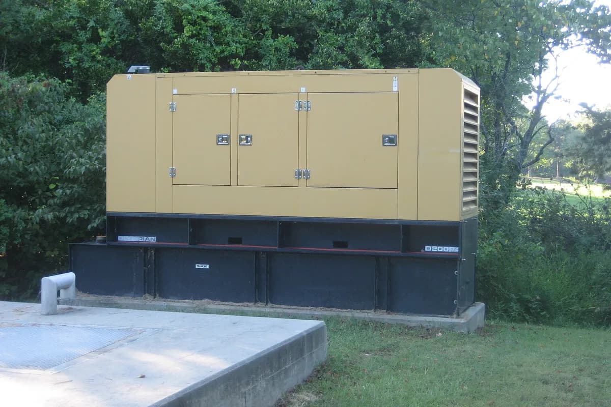 Enclosed diesel generator set outdoors