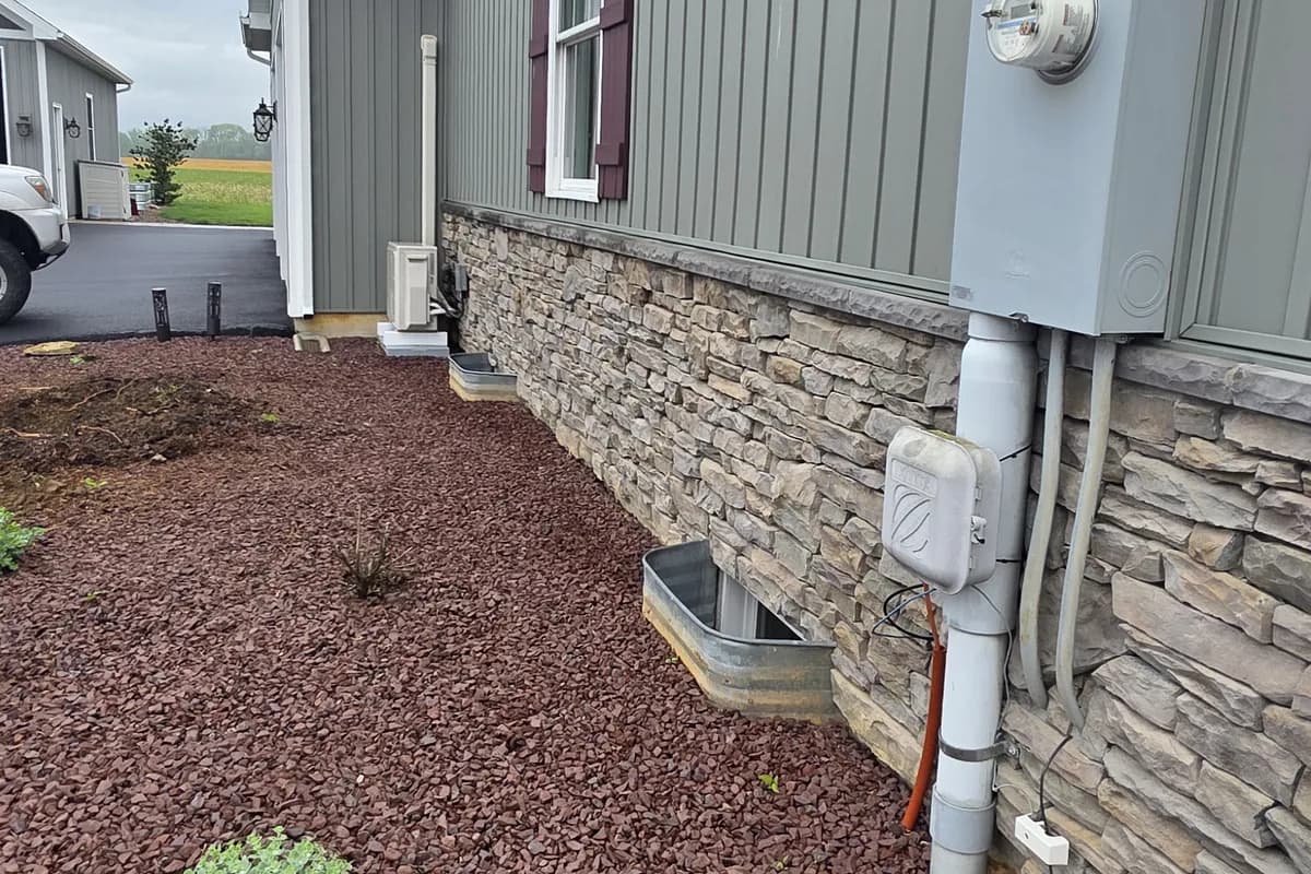 Service equipment on the outside of a building