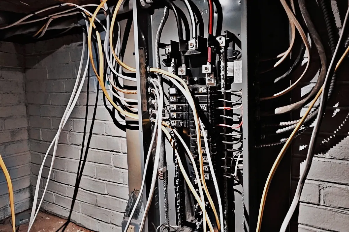 Panel upgrade work at a building in Myerstown
